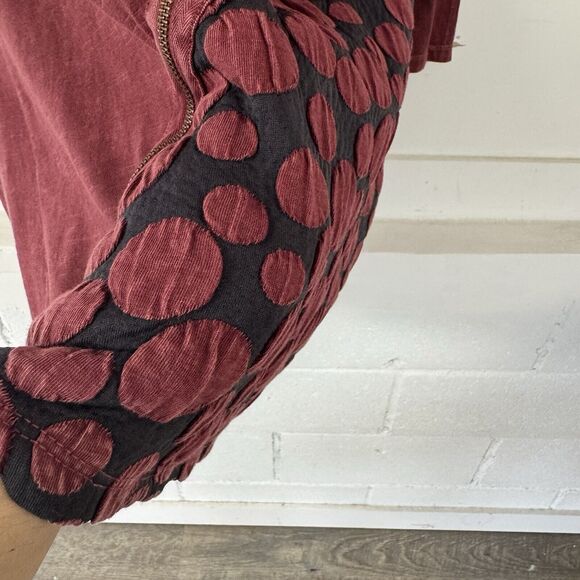 Chalet et Ceci Tunic Dress Cowl Neck Zip Abstract Long Sleeve Flawed Medium - Picture 6 of 11